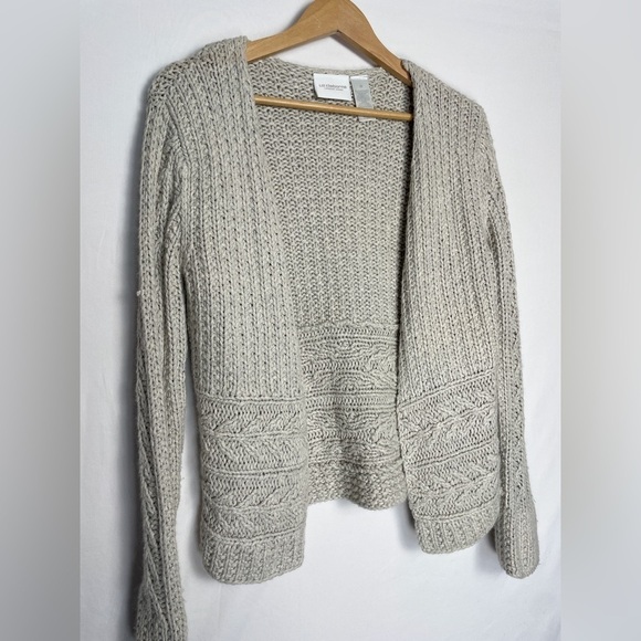 Vintage Liz Claiborne gray knit cardigan, silk blend lagenlook boho cottage - Picture 1 of 9